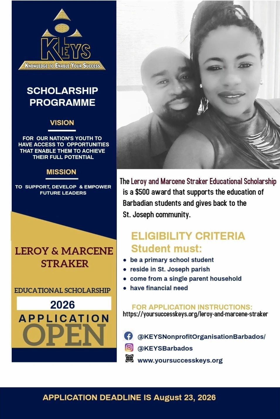 Leroy and Marcene Straker Educational Scholarship logo
